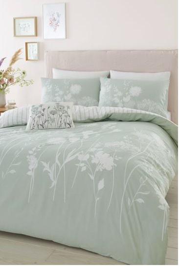 Meadow Sweet Mint Duvet Cover